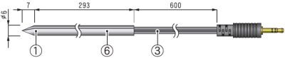 idlo teploty pro TR-71U/W/wf, nerez hrot, 6/900mm - TR-0506